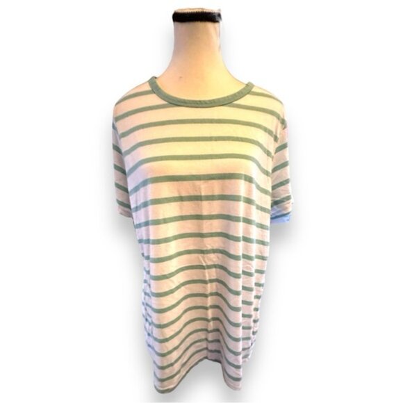 Women’s torrid 1 Mint Striped Everyday Signature Jersey Crew Neck Tee 14 16 1X - Picture 4 of 13